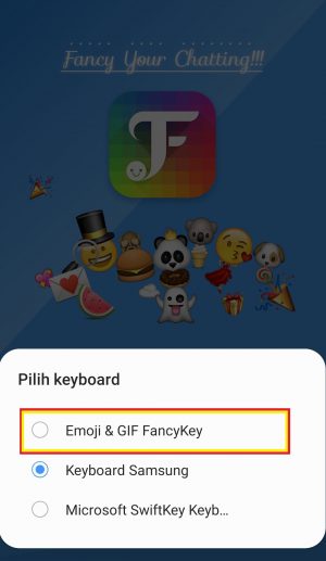 pilih emoji & GIF FancyKey 