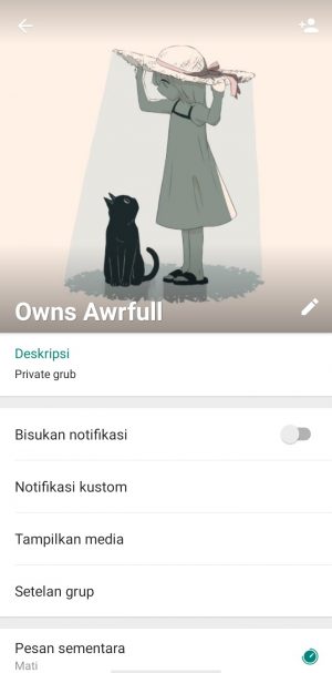 tampilan ikon grup yang berhasil diganti