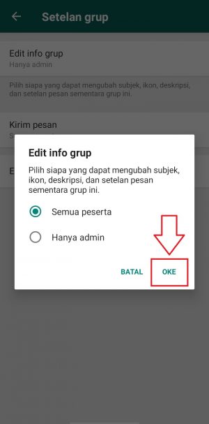 ketuk tombol ok yang ada di bawah