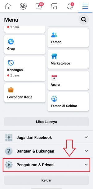 ketuk tab pengaturan & privasi