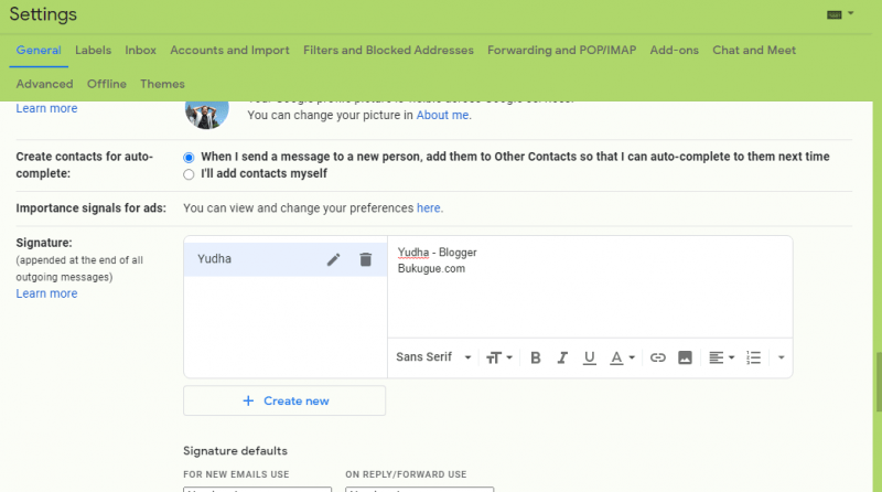 Cara membuat Signature di email Gmail (via laptop dan aplikasi) 14