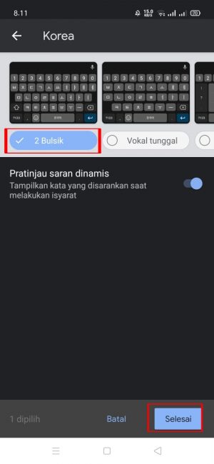 Cara membuat tulisan korea di WhatsApp (tanpa aplikasi tambahan) 5 Pilih dan tekan "selesai"