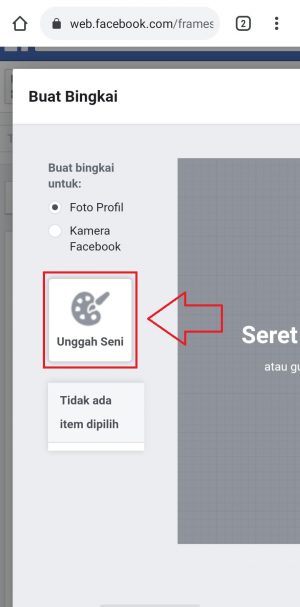 tekan tombol unggah seni yang ada dibawahnya