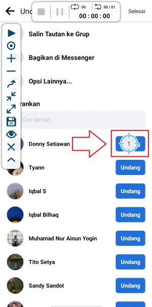geser ikon tager ke tombol undang