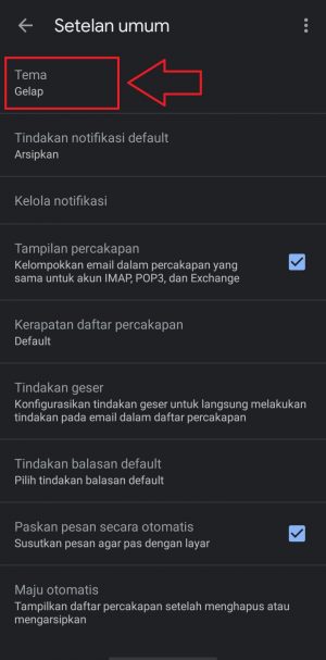 tekan menu tema