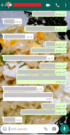 Cara mengganti background atau wallpaper di chat WhatsApp 23 Tampilan room chat pribadi yang sudah diganti backgorundnya