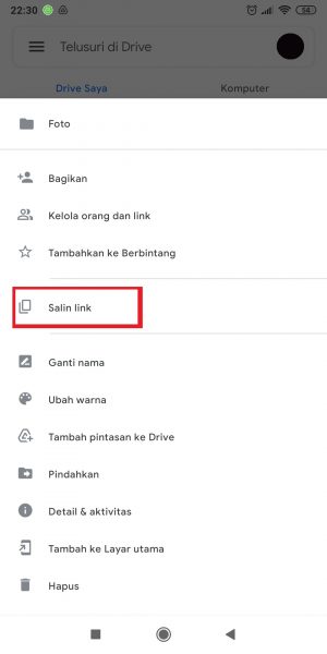 Tap "Salin link". 