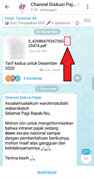 Cara meneruskan pesan dari Telegram ke WhatsApp 10 pilih ikon titik tiga di sebelah kanan file untuk menampilkan menu
