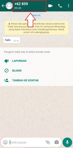 buka halaman profil kontak