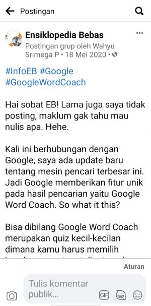 tampilan setelah ukuran huruf diubah
