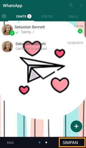 Cara Mengganti Background Layar Utama WhatsApp 15 ketuk SIMPAN