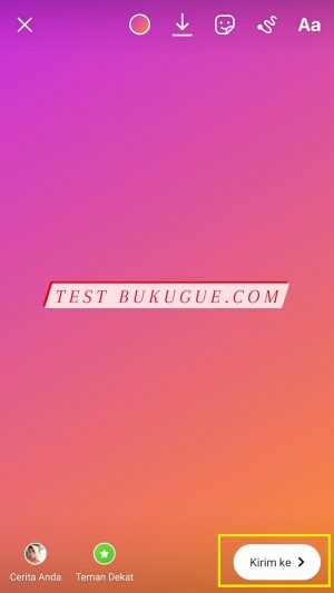Cara membuat tulisan bergerak di Instagram story 9 ketuk kirim ke
