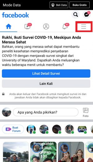Cara Menghapus Banyak Postingan Lama Facebook Sekaligus 1 klik ikon garis tiga