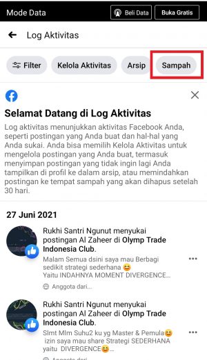 Cara Menghapus Banyak Postingan Lama Facebook Sekaligus 9 masuk ke sampah