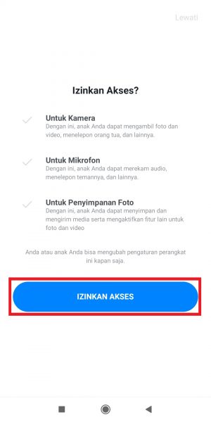 Cara Membuat Akun Messenger Kids Untuk Anak 29 Tap "Izikan Akses".