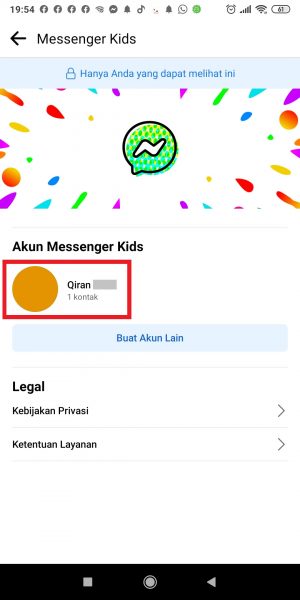 Cara Membuat Akun Messenger Kids Untuk Anak 43 Tap nama akun anak.