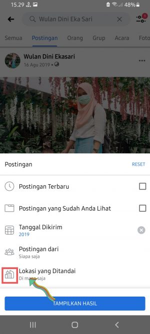 Melihat Postingan sesuai lokasi