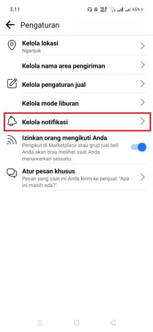 Cara Mematikan Notifikasi Marketplace Facebook 10 Pilih dan klik "kelola notifikasi"