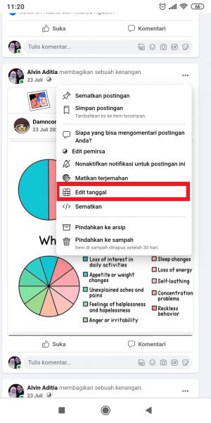 Cara mengubah tanggal postingan di Facebook 8 Tap "Edit tanggal".