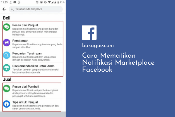 Cara Mematikan Notifikasi Marketplace Facebook