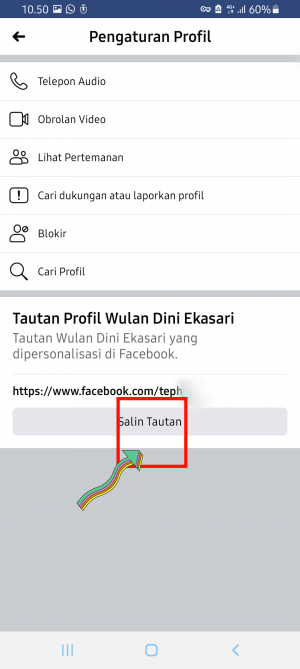 Cara melihat dan copy link Facebook sendiri (ataupun link orang lain) 10 Salin url profil facebook orang lain
