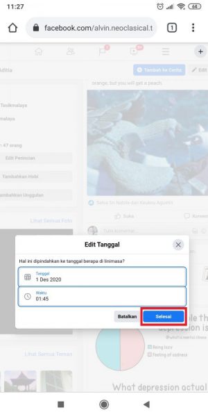 Cara mengubah tanggal postingan di Facebook 15 Tap “Selesai”.
