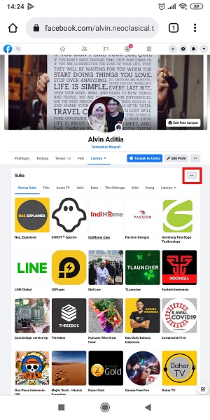 Cara menyembunyikan halaman yang disukai di Facebook 11 Tap icon tiga titik.