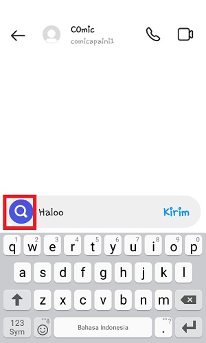 Cara Mengirim Pesan dengan efek (Kado/Pesan berapi/dll) di DM Instagram 3 Tap icon "Kaca Pembesar".