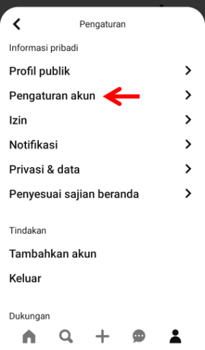 Pilih Menu Pengaturan Akun