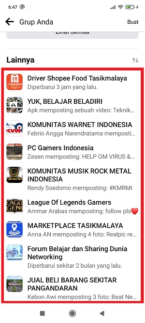 Cara memposting tulisan/foto/video ke grup Facebook 4 Tap grup Facebook yang kamu cari
