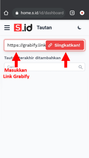 Masukkan Link Grabify