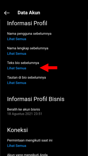 Bisakah melihat dan menghapus riwayat teks bio di Instagram? 5 Lihat Semua Teks Bio Sebelumnya