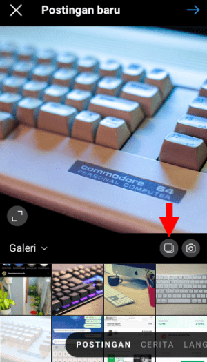 Cara upload banyak foto di Instagram (di HP dan PC) 2 Pilih Fitur Multiple Post Instagram HP