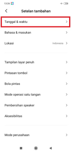Cara menghapus pesan WhatsApp di HP penerima 8 Masuk ke setelan Tanggal & Waktu