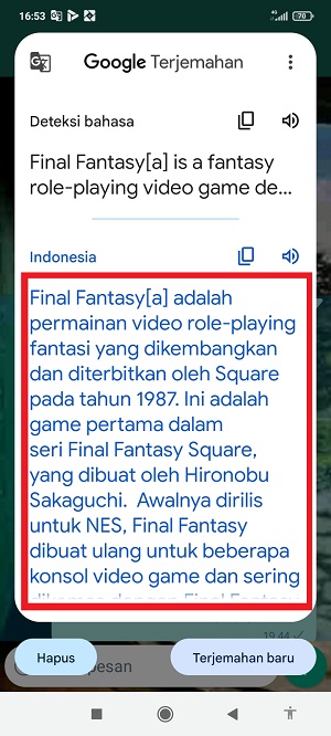 Cara menerjemahkan pesan di WhatsApp (lengkap) 38 Kamu akan langsung melihat hasil terjemahannya.
