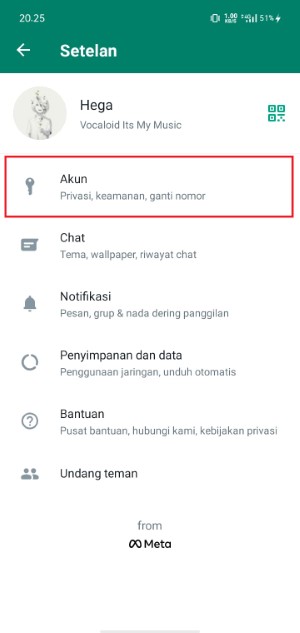 Cara Mengetahui Kapan Akun WhatsApp Dibuat 3 tekan menu akun