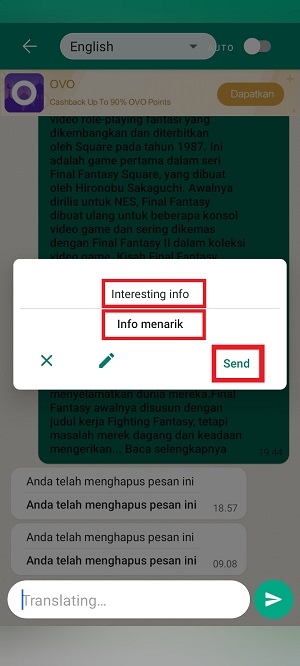 Cara menerjemahkan pesan di WhatsApp (lengkap) 21 Tap “Send”