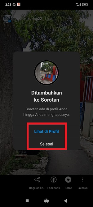 Cara Membuat Sorotan Instagram (Terbaru & Lengkap) 7 Kamu bisa memilih untuk tap “Selesai” atau “Lihat di Profil”.