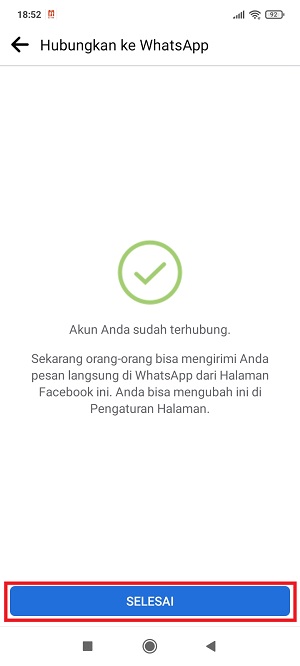 Cara menambahkan nomor atau link WA di FB (Lengkap) 29 Tap “Selesai”.