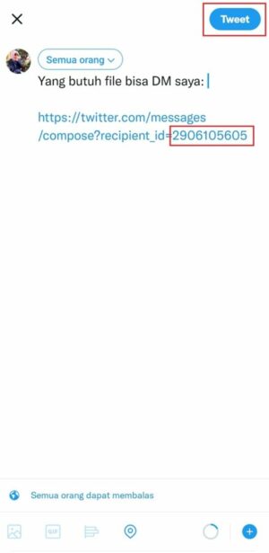 Cara membuat tombol DM di Tweet Twitter 24 Cara membuat tombol DM di Tweet Twitter 23