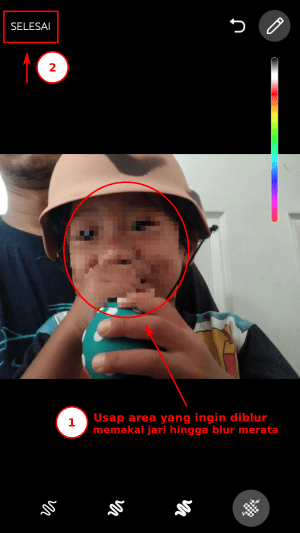 Cara sensor atau blur foto di WhatsApp 5 Pilih bagian foto yang mau dikaburkan/diblur.