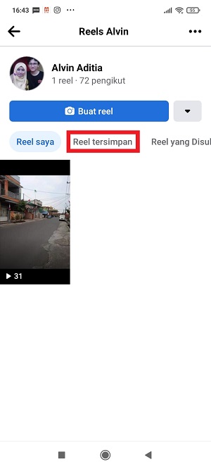 Cara melihat Reels tersimpan di Facebook 6 Tap “Reel tersimpan