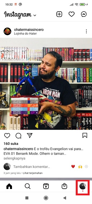 Cara menonaktifkan pemberitahuan Instagram di email 1 tap foto profil di kanan bawah.