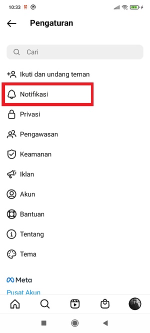 Cara menonaktifkan pemberitahuan Instagram di email 4 Tap “Notifikasi”.