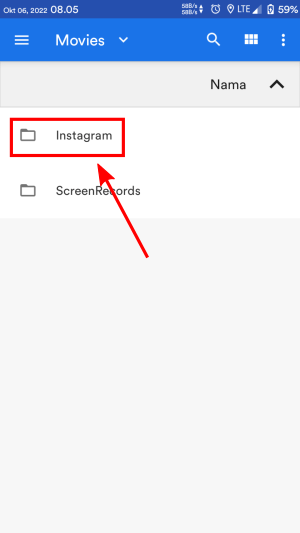 Cara download draft reels Instagram ke galeri 11 Buka folder Instagram.