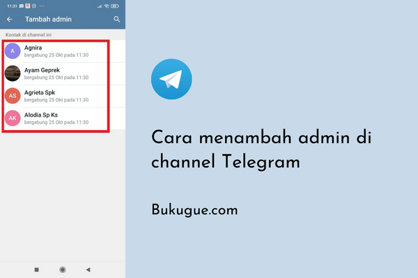 Cara menambah admin di channel Telegram