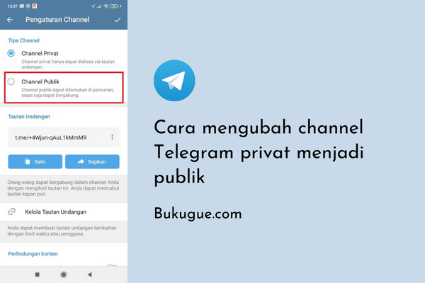 Cara mengubah channel Telegram privat menjadi publik