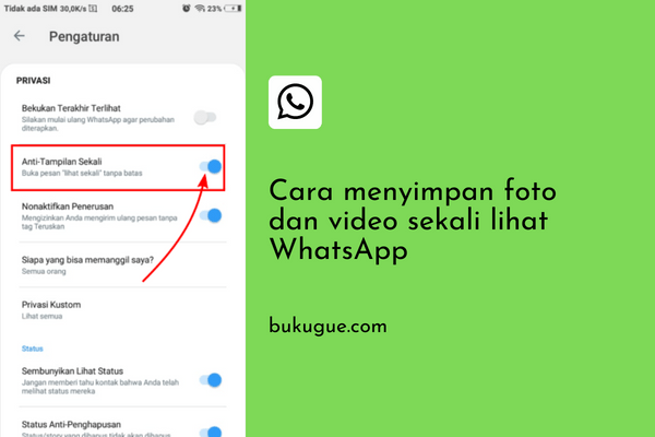 Cara menyimpan foto/video “sekali lihat” Whatsapp