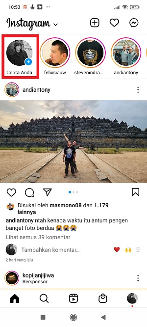 Cara membuat NGL link di IG ( di Bio, Story, dll) 7 tap “Cerita Anda”.