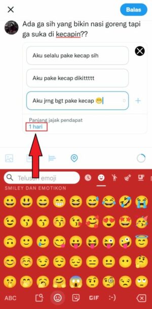 Cara membuat polling di Twitter (untuk pemula) 5 Pilih durasi jajak pendapat
